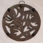 Medium Circular Copper Tone Metal Floral Trivet