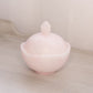 Medium Circular Pink Stone Lidded Dish with Shell Finial