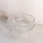 Medium Clear Crystal Glass 3-Toed Bowl with Etched Floral Details