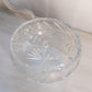 Medium Clear Crystal Glass 3-Toed Bowl with Etched Floral Details