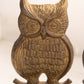 Medium Dark Gold Tone Brass Owl Bookends with Ornate Bottom