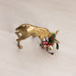 Medium Detailed Brass Deer with Head Down Figurine