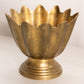 Medium Footed Brass Vase with Pointy Scalloped Rim