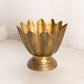 Medium Footed Brass Vase with Pointy Scalloped Rim