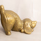 Medium Gold Tone Dog Bookends