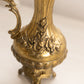 Medium Gold Tone Metal Pitcher with Floral Designs (Made in Italy)