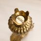 Medium Gold Tone Metal Pitcher with Floral Designs (Made in Italy)