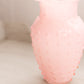 Medium Light Pink Cased Glass Hobnail Vase with Ruffle Edge