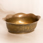 Medium Oval Brass Bowl with Etched Floral Designs