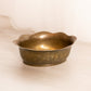 Medium Oval Brass Bowl with Etched Floral Designs