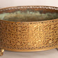 Medium Oval Brass & Copper Tone Planter with Floral Details and 4 Feet