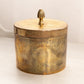 Medium Oval Brass Lidded Jar with Etched Floral Designs