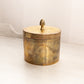 Medium Oval Brass Lidded Jar with Etched Floral Designs