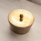 Medium Oval Brass Lidded Jar with Etched Floral Designs