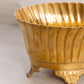 Medium Oval Brass Scalloped Planter with 4 Fancy Feet