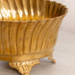 Medium Oval Brass Scalloped Planter with 4 Fancy Feet