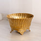 Medium Oval Brass Scalloped Planter with 4 Fancy Feet