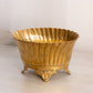 Medium Oval Brass Scalloped Planter with 4 Fancy Feet