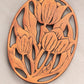 Medium Oval Copper Tone Metal Floral Trivet