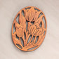 Medium Oval Copper Tone Metal Floral Trivet