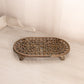 Medium Oval Copper Tone Metal Oval Trivet Riser