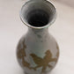 Medium Pewter Vase with Gold Tone Bird and Floral Designs