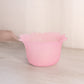 Medium Pink Satin Glass Leaf Bowl