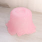 Medium Pink Satin Glass Leaf Bowl