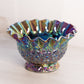 Medium Purple Carnival Glass Daisy & Button Bowl with Crimped Edge