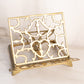 Medium Rectangular Brass Adjustable Book Stand with Ornate Designs