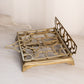 Medium Rectangular Brass Adjustable Book Stand with Ornate Designs