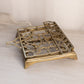 Medium Rectangular Brass Adjustable Book Stand with Ornate Designs