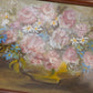 Medium Rectangular Dark Brown Wooden Tray with Floral Painting