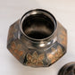 Medium Silver, Copper, and Brass Tone Metal Floral Lidded Jar