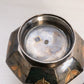 Medium Silver, Copper, and Brass Tone Metal Floral Lidded Jar