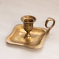 Medium Square Brass Chamberstick Candleholder