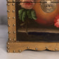 Medium Wooden Chest with Hand Painted Floral Designs and Gold Accents