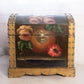 Medium Wooden Chest with Hand Painted Floral Designs and Gold Accents