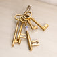 Set of 5 Brass Keys on Ring