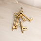 Set of 5 Brass Keys on Ring