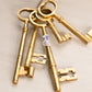 Set of 5 Brass Keys on Ring