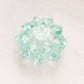 Small Aqua Green Blue Glass Votive Candleholder with Pointy Edges