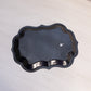 Small Black Metal Dish with Hand Painted Floral Designs