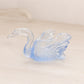 Small Blue Glass Swan Salt Cellar Toothpick Holder with Longer Neck