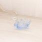 Small Blue Glass Swan Salt Cellar Toothpick Holder with Longer Neck