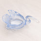 Small Blue Glass Swan Salt Cellar Toothpick Holder with Longer Neck