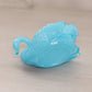 Small Blue Milk Glass Swan Salt Cellar Toothpick Holder