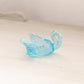 Small Blue Glass Swan Salt Cellar Toothpick Holder