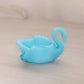 Small Blue Milk Glass Swan Salt Cellar Toothpick Holder