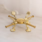 Small Brass Adjustable Bowl or Plate Stand with Fancy Designs